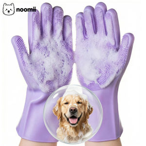 Pet Grooming Bathing Gloves Dog Cat Bathing Shampoo Scrubber Magic Massaging Cleaning Cleanner Sponge Silicon Hair Removal Glove