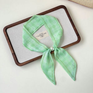 XUELINLU | Pearl Trimmed Narrow Silk Scarf