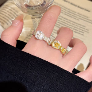 Corinna Light Luxury Shiny Belt Opening Ring Women Ring Niche High-end Versatile Index Finger Ring