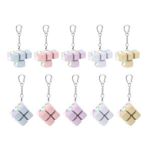 【NEW】 4 Buttons Keyboard Fidget Clicker Stress Relief Finger Fidget Keyboard Toys Glowing Mechanical Keyboard Fidget Keychain