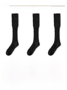 JINGCHI | Mens Coral Fleece Thickened Long Tube Socks Warm Home Sleep Floor Socks Autumn Winter Half Leg Woolen Tube Socks For Men