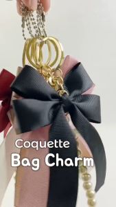 [ZEAVA] Gantungan Kunci Pita Mutiara - Cherry/ Aesthetic Coquette Bag Charm/ Ribbon Keychain Vintage