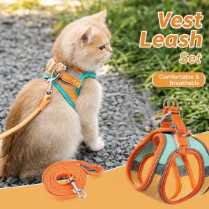 Lovinland Pet Dog Harness With Leash Reflective Vest Leash For Dog Cat Puppy Vest Harness with Leash Set