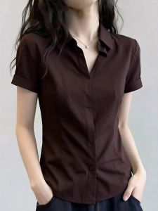 AIYITI | Unique Elegant Coffee Short Sleeve Shirt