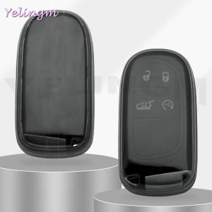 For Jeep Renegade Compass Grand Cherokee Chrysler 300 200 Fiat 500X Dart Car Key Fob Case Cover Keychain Black Transparent