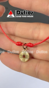 Vòng tay chỉ đỏ Đồng Xu Ngũ Đế dây rút Dutios VDX003