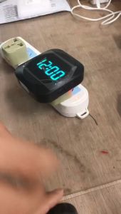 Daytech Wireless Doorbell Kits with Plug in Receiver and Self-powered Transmitter + Digital 24 Hour Clock with LED Display for Modern Living Room Not only a Door Bell Chime But also a Wall Time Clock