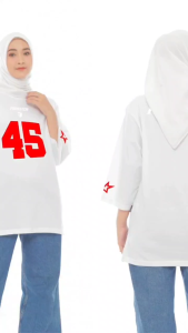 Forever Cloth Kaos Oversize 7/8 wanita kekinian atasan hijab style cotton combed 24s