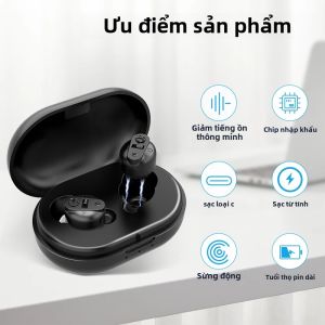 Mini Di Động CIC Sạc Máy Trợ Thính Có Thể Điều Chỉnh Vô Hình Tai Thiết Bị Dành Cho Người Già Điếc Người Đen/Trắng