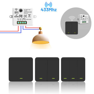 Wireless ON OFF Switch RF433 Module Remote Control Light Switch 1/2/3 Gang Wall Switch for Light Bulb Chandelier 10A 110V 220V