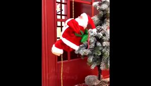 METECH Santa Claus Climbing Ladder Doll Christmas Decoration Plush Doll Toy for Christmas Gift Toy