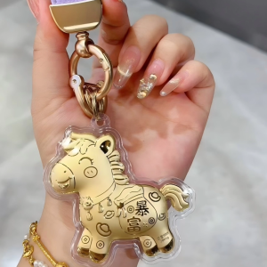 999 Pure Gold Lucky Horse Pendant 20mg Bag Accessory Mobile Phone Chain Key Holder Gift for Friends And Family