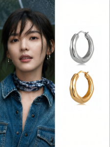 BILLI ZILLY | Earrings Gold and Silver Dual-color Simple Versatile