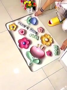 Keset Kaki 5D OVAL Diatomite 40X60CM Anti Slip Keset Kamar Mandi 3D Motif Random