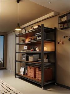 Home Steel-Wood Multi-Tier Modern Simple Bookshelf
