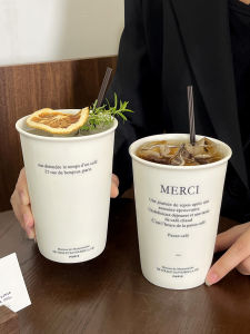 Ceramic Coffee Cup Portable Cup Korean Style Mug Creative Minimalist Imitation Paper Cup Retro Water Cup Tea Cup Ins Style