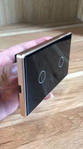 Công tắc thông  minh cảm ứng viền nhôm mặt kính 2.5D điều khiển bật tắt hẹn giờ từ xa qua app tuya/smartlife