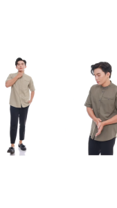 KEMKO KEMEJA KOKO PRIA LENGAN PENDEK BAHAN KATUN