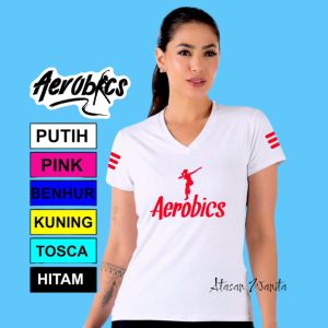 Kaos Olahraga Wanita Dry Fit Caussy cocok untuk Atasan Baju Senam Training Fitness Aerobic Zumba Yoga. Jogging Lari dan Casual Harian