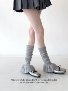 Sweet Girl Spring Autumn New Ballet Style Flower Bud Mid-Calf Socks Leg Covers Lace Trim Knitted over Knee Booties