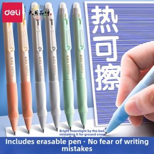 deli | Erasable Click Pen Quick Dry Smooth School Pen