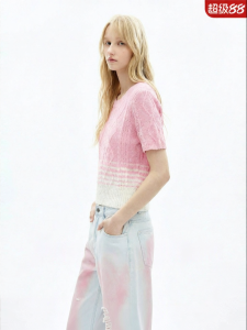 Juicy Couture | New Knitwear Ripple Texture Round Neck Short Sleeve