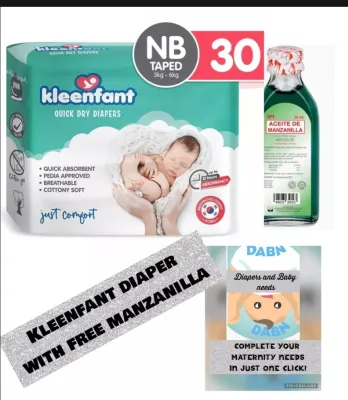 kleenfant baby diaper newborn 30s with free manzanilla