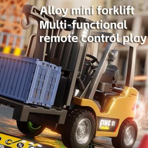 1/64 RC Trucks Alloy Forklift Mini APP 2.4G Rc Cars Remote Control Construction Engineer Vehicle Toys for Boys Adults Kids Gifts