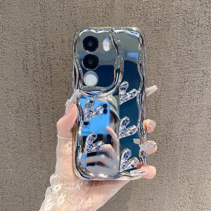 Ốp Lưng Điện Thoại Hình Trái Tim Đơn Giản 3D VIVOS19PRO S17 Mạ Bạc S18 Góc Cong S15 Mẫu Mới S12 Phù Hợp Cảm Giác S10 Nữ V27 Chống Rơi