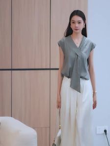 Roey s house | Elegant Design Pure Color Sleeveless Shirt Summer New Arrival Loose Fit