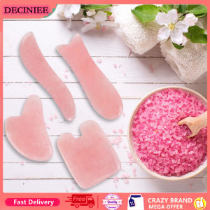DECINIEE Natural Rose Quartz Jade Stone Guash Massage Tool Acupuncture SPA Therapy Anti Wrinkle Gua Sh Massager Scraping Board for Face Leg Body
