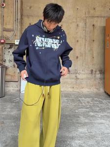 JNXS | Hooded Loose Embroidery Sweatshirt Jacket