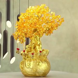 Cây Tài Lộc Để Bàn Trang Trí Phong Thủy May Mắn Phong Cách Trung Hoa Cây Đá Thạch Anh Phát Tài Phát Lộc Trang Trí