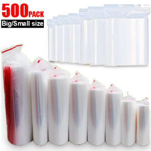500pcs Transparent Sealing Bags Plastic Reusable Small Sealed Bag Home Storage Snack Jewelry Gift Packaging Bags