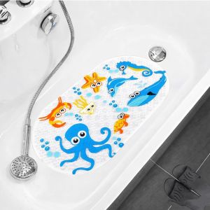 Tấm Thảm Tắm PVC Hoạt Hình Dễ Thương Cho Bé Chống Trơn Trượt Có Cốc Hút Giặt Máy Được Thân Thiện Với Môi Trường Dùng Cho Bồn Tắm