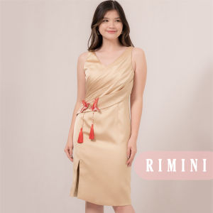 RIMINI - Dress Cewe Gaun Putungan Satin Cheongsam XS-XL - Qixia Dress 85938