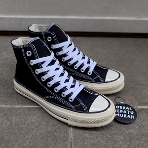 Sepatu All Star Sekolah hitam putih Sneackers Pria Wanita Hitam Classic Tinggi Both High