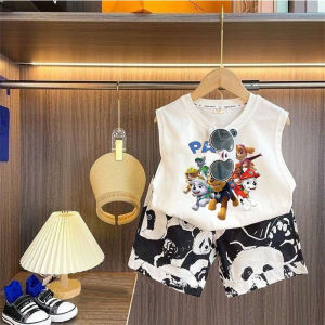 Cute Fashionable Sporty Cartoon Paw Patrol Print Cotton Vest for Kids