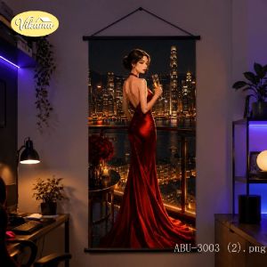 VIKAMA Dark Academia Người Phụ Nữ Tấm Thảm Tóc Trắng Áo Choàng Đen Thanh Lịch Thư Viện Sách Nghệ Thuật Treo Tường Cho Phòng Ngủ Thẩm Mỹ Trang Trí Nhà Cửa