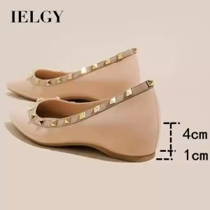 IELGY 5CM Height Increase Pointed Toe Shallow Mouth Nude Color Single Shoes for Women