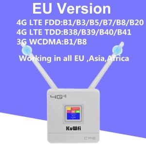KuWFi Unlocked 4G LTE WiFi Router with SIM Card Slot 150Mbps CPE Modem External Antennas