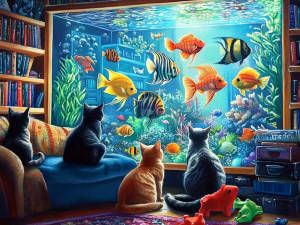 Huacan Cat Animal Diamond Painting Fish Diamond Embroidery New Collection 2025 Picture Of Rhinestones