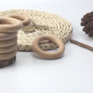 40pcs Natural Wood Circles 45mm Wooden Ring For DIY Crafts Jewelry Ring Pendant Making