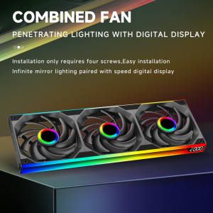 Jungle Leopard Starlink 360 Digital Integrated Fan 240 Chassis CD Pattern ARGB Synchronous Temperature Control Silent Cold Exhau