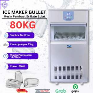 Ice Tube Maker IM-80 Bullet Ice Machine 80kg/24jam Mesin Es Batu Bulat Komersial