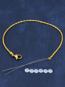 Gold Hand Chain Rope Woven Simple Gold Beads Bracelet for Couples Womens Style Semi-Finished Product Sweet Style Fashion Jewelry