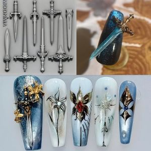 other | 3D Silicone Nail Art Mold Sword Moon Butterfly Cross Carving Mold Essential Tool for Nail Artists