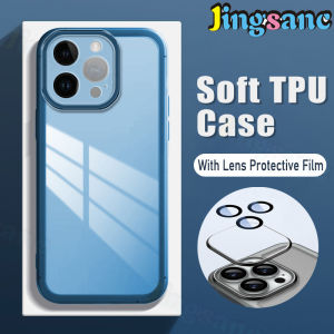 Jingsanc With Lens Films Translucent Phone Case For OPPO Reno 10 10 Pro Plus 5G/Reno 11 Pro 5G Soft Silicone TPU Shockproof Back Cover oppo reno 10 pro 5g/reno 10 5g K01-1