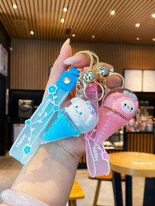 Sanrio Clow M Cinnamoroll Babycinnamoroll Keychain Cute Ice Cream Oil Quicksand Pendant Schoolbag Pendant Small Jewelry