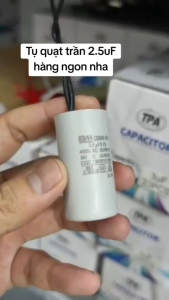 COMBO 5 TỤ 2.5UF TRÒN DÂY DÙNG CHO QUAT TRẦN SỊN